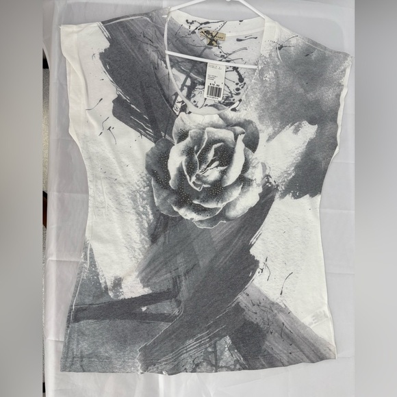 NWT Forever 21 Y2K Rose Tattoo Gem Knit Top - Picture 4 of 5